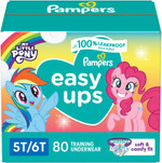 Pampers Easy Ups Girls & Boys Potty Training Pants - Size 5T-6T, 80 Count, My Little Pony Training Underwear (Packaging May Vary)