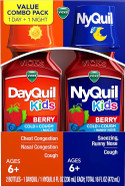 Vicks Kids Dayquil & Nyquil Berry Cold & Cough Medicine, For Children Ages 6+, 2-8 Oz Bottles