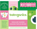 Babyganics Size 4, 120 Count, Absorbent, Breathable, Triple Dry Protection Diapers Babyganics Size 4, 120 Count, Absorbent, Breathable, Triple Dry Protection Diapers