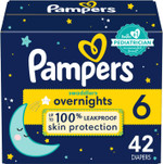 Pampers Swaddlers Overnights Diapers - Size 6, 42 Count, Disposable Baby Diapers, Night Time Skin Protection Pampers Swaddlers Overnights Diapers - Size 6, 42 Count, Disposable Baby Diapers, Night Time Skin Protection