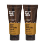 Every Man Jack Beard Thickening Cream - Strengthens, Thickens, Nourishes Beard - Light Sandalwood Scent - Made With Naturally Derived Ingredients Like Biotin, Vitamin B6, Soy Protein - 2.8Oz - 2 Pack