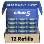 Gillette5 Mens Razor Blade Refills, 12 Count, Lubrastrip For A More Comfortable Shave Gillette5 Mens Razor Blade Refills, 12 Count, Lubrastrip For A More Comfortable Shave