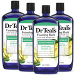 Dr Teal'S Foaming Bath With Pure Epsom Salt, Glow & Hydrate With Ceramides Avocado Oil & Essential Oil, 34 Oz (Pack Of 4)