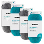 Freeman Net Soap Pouch, Exfoliating Mesh Body Scrubber, Bath & Shower Pouf Removes Dead Skin, Dirt, & Impurities, For Soap Bars, Textured Netting For Mild Exfoliation, Self-Tan Prep, 4 Count