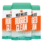 Wild Willies Moisturizing Mens Bar Soap - Bath Soaps With Shea Butter For Odor Protection - Natural Body Bar For Men - River Mist Scent, 3 Pack