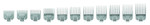 Andis Snap-On Blade Attachment Combs - Suitable For Hair Clipper Trimmer, Professional Use, Easy Clean, Long-Lasting - Sizes, 0", 0.5", 1", 1.5", 2", 3", 4", 5", 6", 7", 8" - 11/Piece Set, Gray
