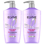 L'Oreal Paris Elvive Hyaluron Plump Shampoo And Conditioner Set For Dehydrated, Dry Hair With Hyaluronic Acid Care Complex, 1 Kit (2 Products)