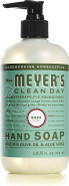 Mrs. Meyer'S Clean Day Hand Soap, Made With Essential Oils, Biodegradable Formula, Basil, 12.5 Fl. Oz
