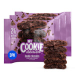 My Cookie Dealer Soft Baked Protein Cookies, Double Chocolate Chip Cookies, (3-Pack, 4Oz Cookie) - 21G Protein Per Cookie (Made With Raw Nutrition Protein) - Individually Wrapped Travel Snacks My Cookie Dealer Soft Baked Protein Cookies, Double Chocolate Chip Cookies, (3-Pack, 4Oz Cookie) - 21G Protein Per Cookie (Made With Raw Nutrition Protein) - Individually Wrapped Travel Snacks