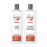 Nioxin System 4 Scalp Cleaning Shampoo and Therapy Conditioner Set for Color Treated Hair with Progressed Thinning