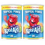 Kool-Aid Caffeine Free Jumbo Tropical Punch Sweetened Powdered Drink Mix 2 Count 63 Oz Canisters Kool-Aid Caffeine Free Jumbo Tropical Punch Sweetened Powdered Drink Mix 2 Count 63 Oz Canisters