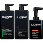 Blackwood For Men - Active Man Daily Conditioner (17 Oz), Thickening Shampoo (17 Oz), & X-Punge Foaming Face Wash (4.55 Oz) - Vegan, Natural Hair Care To Combat Hair Loss & Dandruff. Sulfate-Free, Par Blackwood For Men - Active Man Daily Conditioner (17 Oz), Thickening Shampoo (17 Oz), & X-Punge Foaming Face Wash (4.55 Oz) - Vegan, Natural Hair Care To Combat Hair Loss & Dandruff. Sulfate-Free, Par