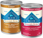 Blue Buffalo Homestyle Recipe Natural Adult Wet Dog Food, Turkey Meatloaf And Fish & Sweet Potato Bundle