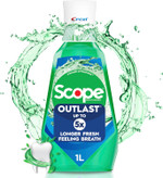 Crest Scope Outlast Mouthwash, Long Lasting Mint, 1 L