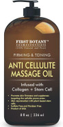 First Botany, Anti-Cellulite Massage Oil Infused With Collagen & Stem Cells - Natural Cellulite & Stretch Mark Treatment For Men & Women - 8 Oz First Botany, Anti-Cellulite Massage Oil Infused With Collagen & Stem Cells - Natural Cellulite & Stretch Mark Treatment For Men & Women - 8 Oz