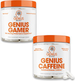 Genius Ultimate Gaming Stack - Extended-Release Caffeine & Elite Focus Supplement - Peak Mental Clarity, Reaction Time & Blue Light Protection Genius Ultimate Gaming Stack - Extended-Release Caffeine & Elite Focus Supplement - Peak Mental Clarity, Reaction Time & Blue Light Protection