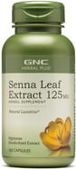 Gnc Herbal Plus Senna Leaf Extract 125Mg, 100 Capsules, A Natural Laxative