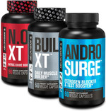Jacked Factory N.O. Xt Nitric Oxide Supplement, Build-Xt Muscle Builder, & Androsurge Estrogen Blocker For Men