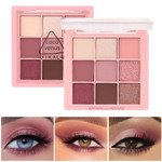 AMY'S DIARY Pink eye shadow palettes,9 Colors Pink Rose Shimmer matte High Pigmented Glitter Pallete Eyeshadow Makeup Colorful Lasting Waterproof Makeup Eyeshadow PaletteF