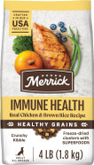 Merrick Immune Health Recipe, Healthy Grains Chicken Dry Dog Food With Freeze-Dried Clusters With Superfoods - 4 Lb. Bag