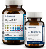 Metagenics Essential Wellness Duo: D3 10,000 + K - For Immune Support, Bone Health & Heart Health - 60 Softgels & Phytomulti Without Iron - Daily Multivitamin For Overall Health & Aging - 60 Tablets