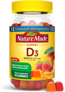 Nature Made Vitamin D3 2000 Iu (50 Mcg) Per Serving, Dietary Supplement For Bone, Teeth, Muscle And Immune Health Support, 150 Gummies, 75 Day Supply Nature Made Vitamin D3 2000 Iu (50 Mcg) Per Serving, Dietary Supplement For Bone, Teeth, Muscle And Immune Health Support, 150 Gummies, 75 Day Supply