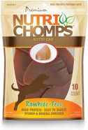 Nutrichomps Dog Chews, Ear-Shaped, Easy To Digest, Rawhide-Free Dog Treats, 10 Count, Real Chicken Flavor