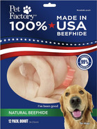 Pet Factory 100% Made In Usa Beefhide 3" Donuts Dog Chew Treats - Natural Flavor, 12 Count/1 Pack Pet Factory 100% Made In Usa Beefhide 3" Donuts Dog Chew Treats - Natural Flavor, 12 Count/1 Pack