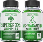 Supergreens & Ashwagandha Gummies - Ashwagandha Promotes Calmness & Enhances The Immune System - Delicious Supergreens With Spinach, Broccoli, Beetroot & Green Tea For Immune Support - 60 Gummies