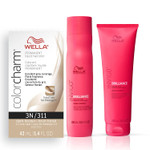 Wella Professionals Invigo Brilliance Color Protection Shampoo & Conditioner, For Fine Hair + Wella Colorcharm Permanent Liquid Hair Color For Gray Coverage, 3N Dark Brown Wella Professionals Invigo Brilliance Color Protection Shampoo & Conditioner, For Fine Hair + Wella Colorcharm Permanent Liquid Hair Color For Gray Coverage, 3N Dark Brown