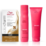 Wella Professionals Invigo Brilliance Color Protection Shampoo & Conditioner, For Fine Hair + Wella Colorcharm Permanent Liquid Hair Color For Gray Coverage, 5Wr All Spice