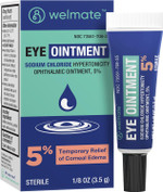 Welmate - Eye Ointment - Sodium Chloride Hypertonicity Ophthalmic Ointment 5% - Temporary Relief Of Corneal Edema Eye Symptoms - Sterile - Eye Care & Personal Care Products - 1/8 Oz (3.5 G) Welmate - Eye Ointment - Sodium Chloride Hypertonicity Ophthalmic Ointment 5% - Temporary Relief Of Corneal Edema Eye Symptoms - Sterile - Eye Care & Personal Care Products - 1/8 Oz (3.5 G)