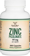 Zinc Picolinate 50Mg, 300 Capsules (Immune Support) Non-Gmo, Gluten Free (300 Day Supply) By Double Wood Supplements Zinc Picolinate 50Mg, 300 Capsules (Immune Support) Non-Gmo, Gluten Free (300 Day Supply) By Double Wood Supplements