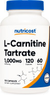 Nutricost L-Carnitine Tartrate 1000Mg, 120 Capsules - 500Mg Per Capsule (60 Servings)