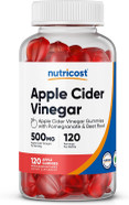 Nutricost Apple Cider Vinegar 500Mg, 120 Gummies, Apple Flavored - Gluten Free, Non-Gmo, No Corn Syrup