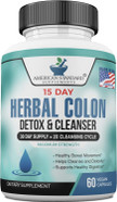 American Standard Supplements Colon Cleanse - 60 Veggie Capsules, 30 Servings  Herbal Blend With Psyllium Husk, Senna Leaves, Aloe Vera, Ginger, Cascara Sagrada & More