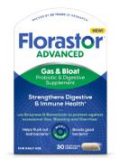 Florastor Advanced Gas And Bloat Probiotic, Digestive Enzymes And Botanicals, Plus Probiotics For Digestive Health, 30 Capsules