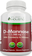 D Mannose 1300Mg, 3-In-1 Formula D-Mannose Capsules With Cranberry & Hibiscus, 240 Fast Acting Vegan Capsules, Natural Urinary Tract & Bladder Health Support, High Strength, For Men & Women