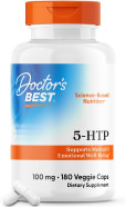 Doctor'S Best 5-Htp, Supports Mental & Emotional Well-Being, Non-Gmo, Vegan, Gluten Free, Soy Free, 100 Mg, 180 Veggie Caps Doctor'S Best 5-Htp, Supports Mental & Emotional Well-Being, Non-Gmo, Vegan, Gluten Free, Soy Free, 100 Mg, 180 Veggie Caps