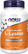 Now Foods Supplements, (L-Lysine Hydrochloride) 1,000 Mg, Double Strength, Amino Acid, 100 Tablets