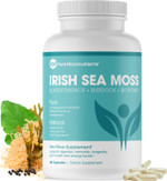 Pure Micronutrients Irish Sea Moss Capsules - 100% Organic Irish Seamoss Pills With Bladderwrack, Burdock & Black Pepper For Energy, Immunity, Thyroid, Digestion, Heart And Joint Health