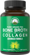 Bone Broth Collagen Capsules. 180 Pills Of Grass Fed Bone Broth Collagen Protein Peptides. Contains All 3 Types 1, 2, And 3. Pure Pasture Raised Paleo Friendly Tablets For Women And Men Bone Broth Collagen Capsules. 180 Pills Of Grass Fed Bone Broth Collagen Protein Peptides. Contains All 3 Types 1, 2, And 3. Pure Pasture Raised Paleo Friendly Tablets For Women And Men