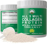 Peak Performance All 5 Multi-Collagen Protein Powder Peptides Multi-Collagen Contains All Types I, Ii, Iii,V, X. Keto, Paleo Friendly With Hydrolyzed Bovine, Marine, Chicken, Bone Broth Collagens
