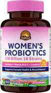 Vitalitown WomenâS Probiotics | 100 Billion Cfus 18 Strains | Prebiotics, Vc & B6, Cranberry | Shelf Stable | Vaginal, Urinary, Digestive & Mood Support | 60 Vegan Caps Vitalitown WomenâS Probiotics | 100 Billion Cfus 18 Strains | Prebiotics, Vc & B6, Cranberry | Shelf Stable | Vaginal, Urinary, Digestive & Mood Support | 60 Vegan Caps