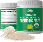 Organic Acacia Senegal Prebiotic Fiber Powder. Unflavored Usda Organic Plant Based Soluble Vegan Prebiotics Gut Health Supplement With Digestive Enzymes. Hsa + Fsa Eligible Vitamins Only List Approved
