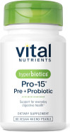 Hyperbiotics Vital Nutrients Pro-15 Pre + Probiotic | 15 Strains| Supports Occasional Constipation, Diarrhea, Gas & Bloating | Immune, Digestive & Gut Health | Shelf-Stable | Vegan | 60 Pearl Tablets Hyperbiotics Vital Nutrients Pro-15 Pre + Probiotic | 15 Strains| Supports Occasional Constipation, Diarrhea, Gas & Bloating | Immune, Digestive & Gut Health | Shelf-Stable | Vegan | 60 Pearl Tablets