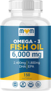 Omega 3 Fish Oil 6000 Mg With Maximum Epa Dha - Supports Brain, Liver, Heart & Immunity - Made In The Usa - 150 Softgels