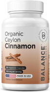 Balancebreens Organic Ceylon Cinnamon Supplement, 1200Mg, 120 Veg Capsules - Supports Digestive Health & Brain Function