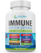 10 In 1 Immune System Support Supplement - Vitamin C (1000 Mg), Quercetin, Vitamin D3 (5000Iu), Zinc (40 Mg), Elderberry, Echinacea, Turmeric, Ginger, Garlic, Black Pepper