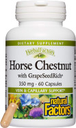 Herbalfactors By Natural Factors, Horse Chestnut, Antioxidant Support For A Healthy Circulatory System And Veins With Grapeseedrich, 60 Capsules (60 Servings) Herbalfactors By Natural Factors, Horse Chestnut, Antioxidant Support For A Healthy Circulatory System And Veins With Grapeseedrich, 60 Capsules (60 Servings)